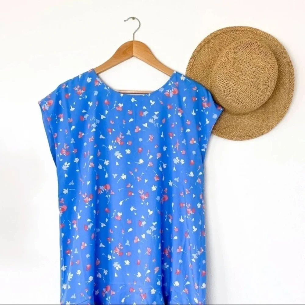 Joie Coreen Floral Tiered Dress in Blue size M Medium - Picture 3 of 11
